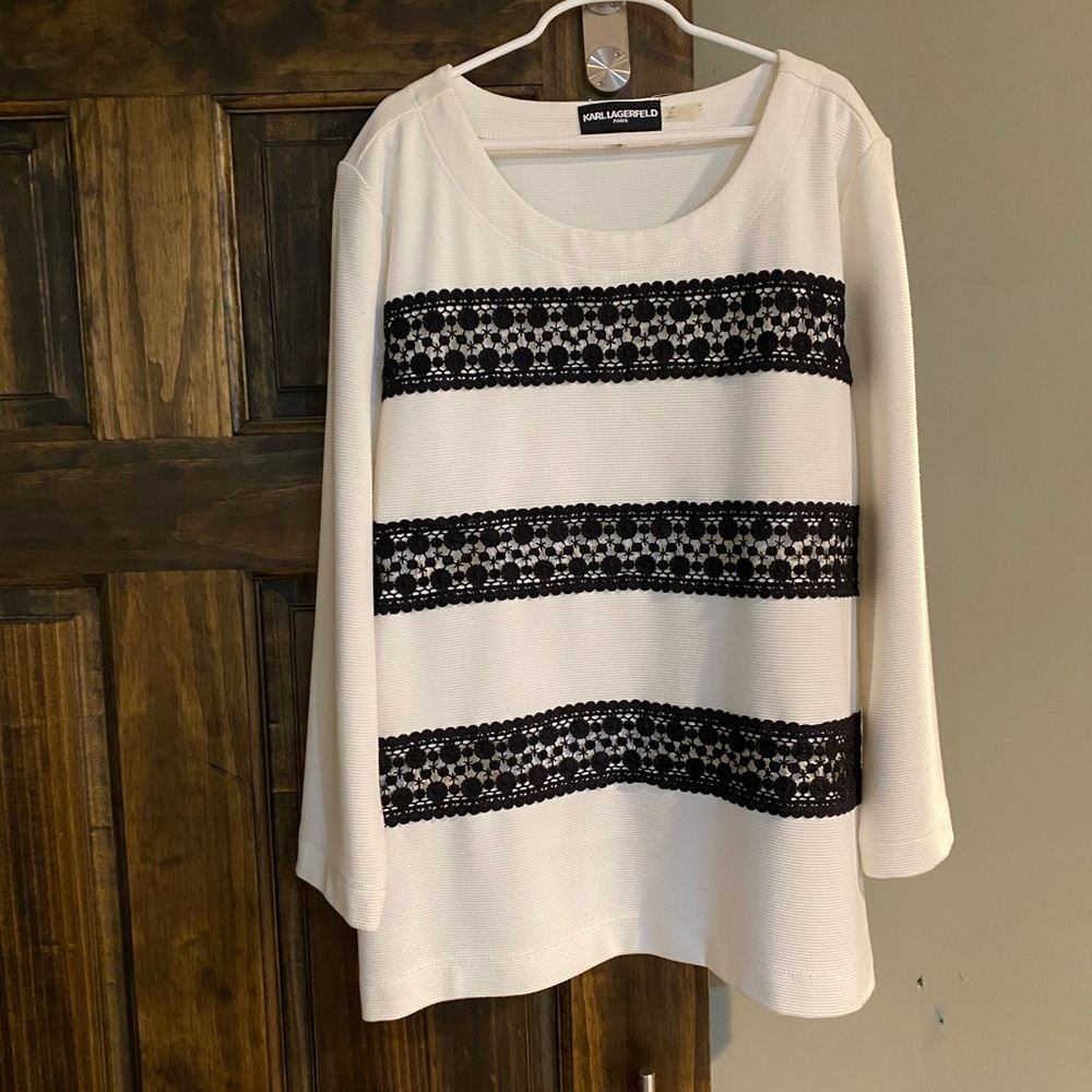 White and black top